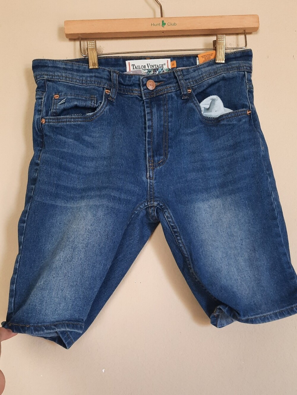 Tailor Vintage Bermuda Womens Dark Blue Denim Shorts